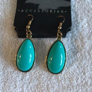 Gold and turquoise earrings